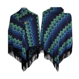 Elephant Tribe | Custom Blue and Green Shawl
